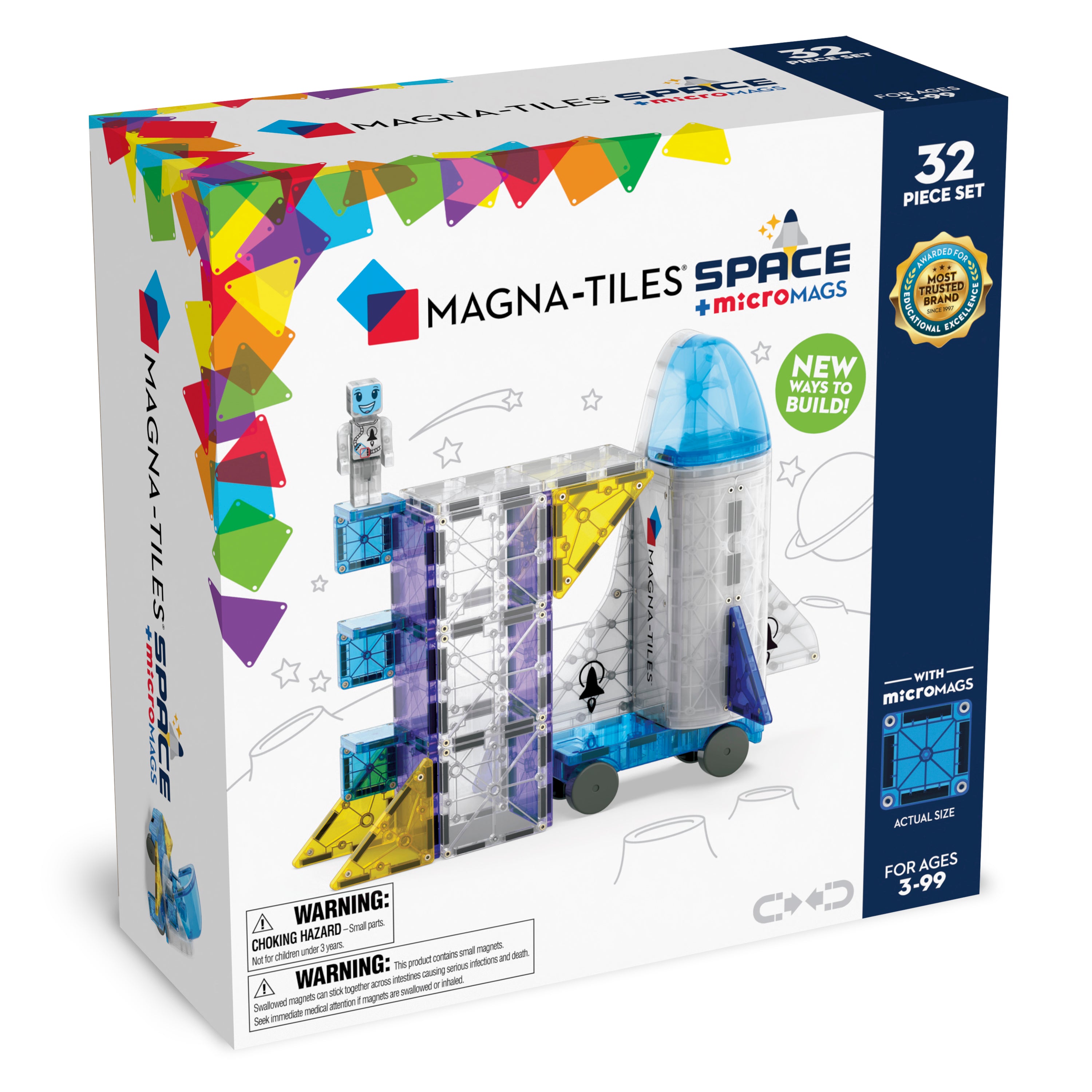 Μαγνητικό Παιχνίδι 32 κομματιών Space Magna-Tiles