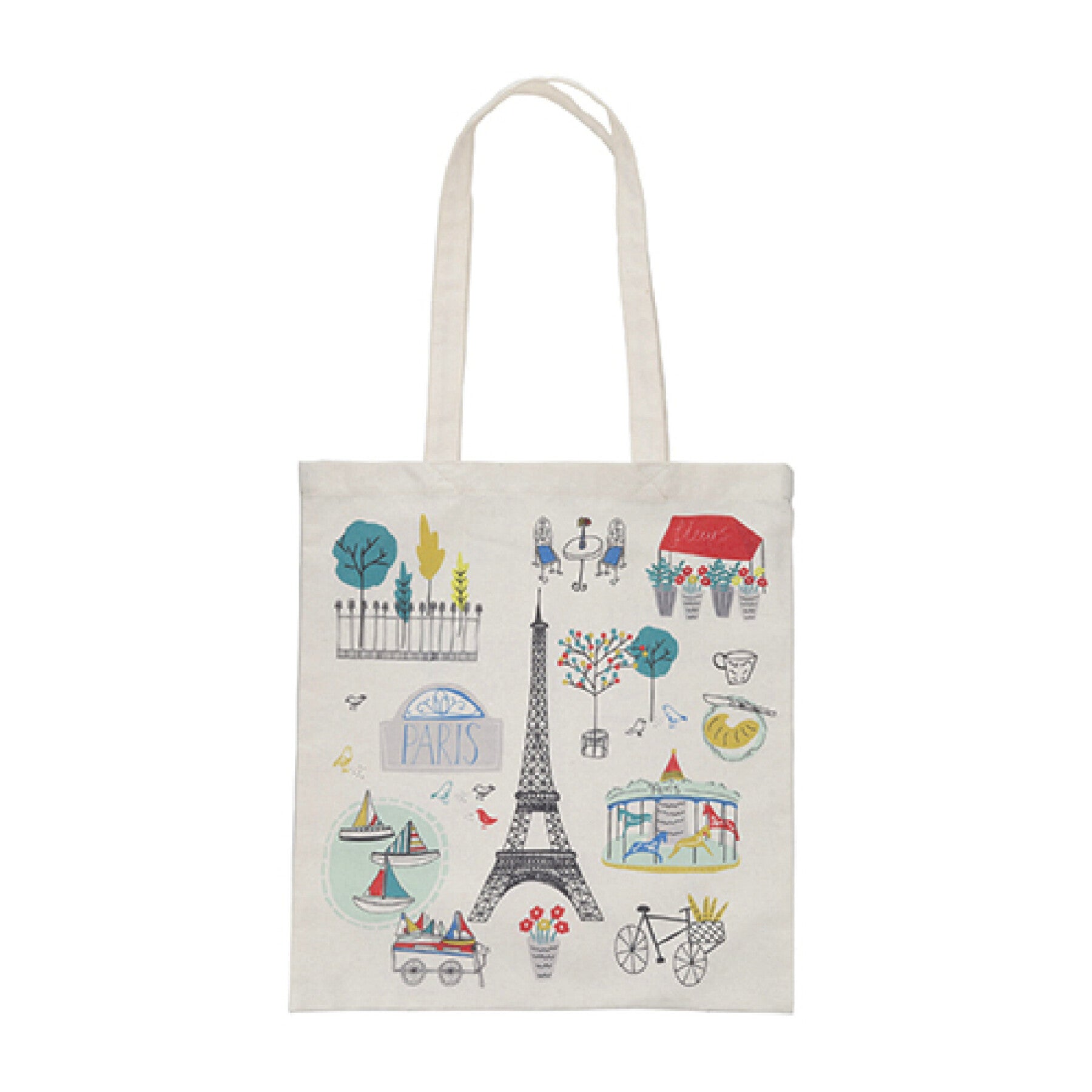 Τσάντα υφασμάτινη tote bag Le Tout Paris άσπρη