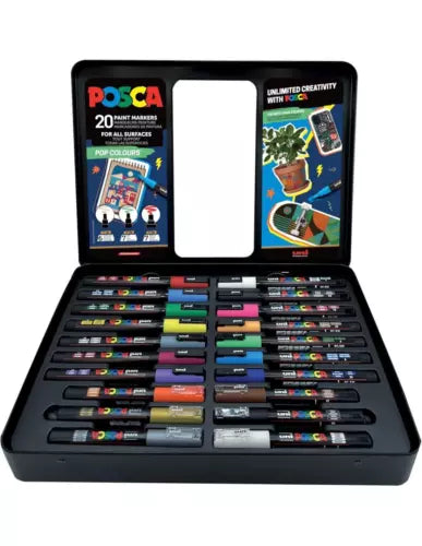 POSCA Pop Colours - Μεταλλική κασετίνα με 20 μαρκαδόρους